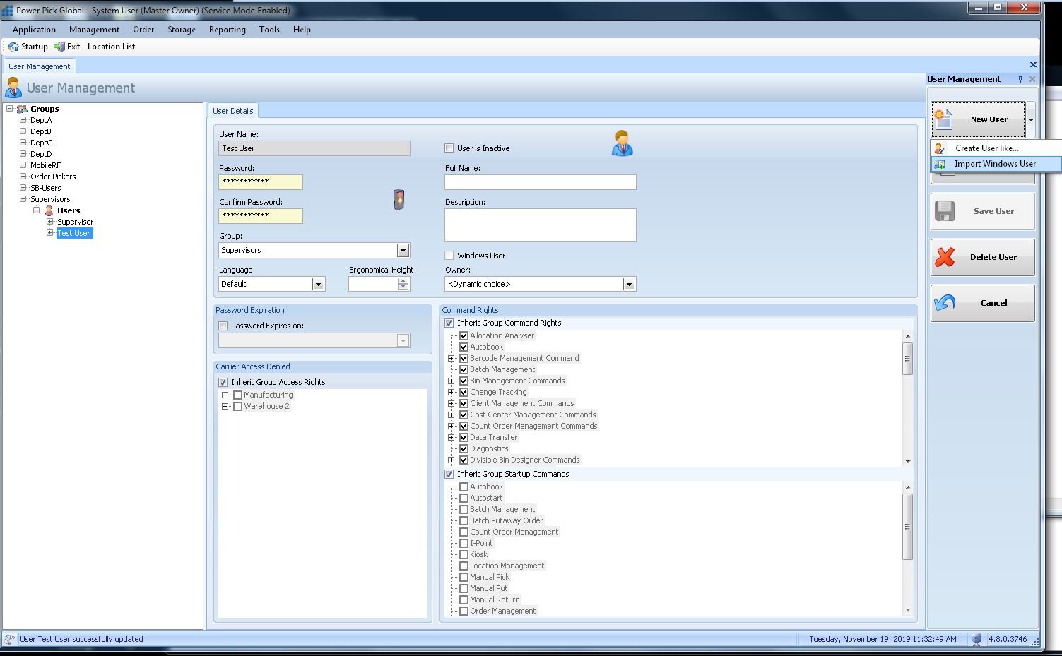 How do you add or remove users in your Kardex Power Pick System?